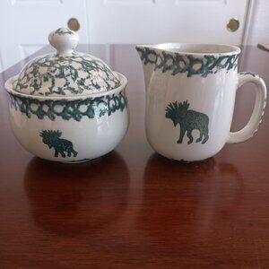 Folk Craft Moose County by Tienshan Creamer & Sugar Bowl with Lid